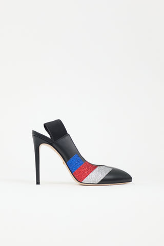 Gucci Glitter & Leather Heel