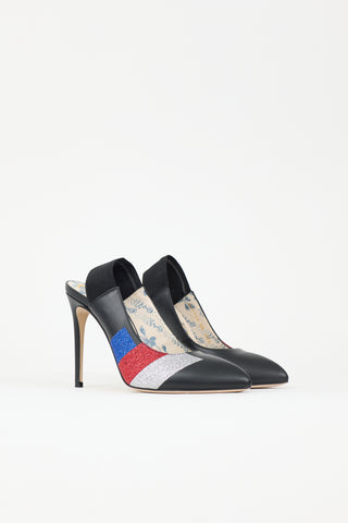 Gucci Glitter & Leather Heel