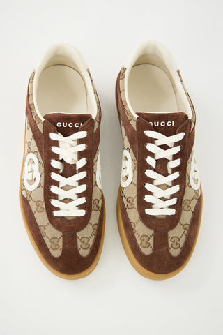 Gucci Suede & GG Monogram Canvas Sneaker