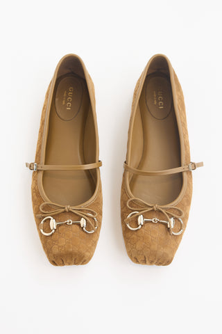 Gucci Suede GG Ballet Flat