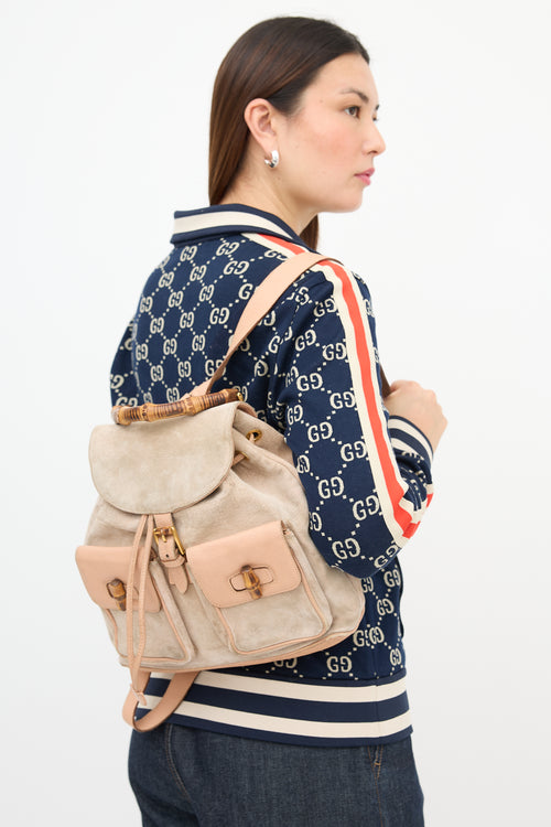 Gucci Suede Bamboo Daily Backpack