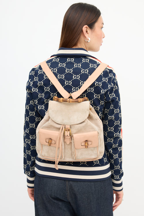 Gucci Suede Bamboo Daily Backpack