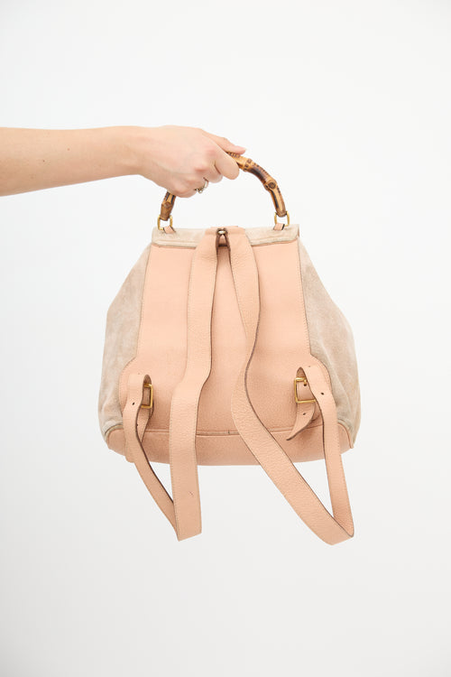 Gucci Suede Bamboo Daily Backpack