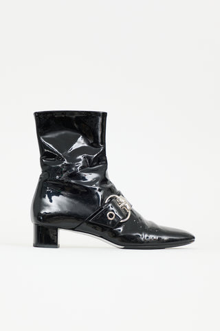 Gucci Vintage Patent Buckle Boot