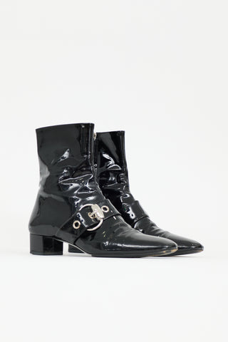 Gucci Vintage Patent Buckle Boot