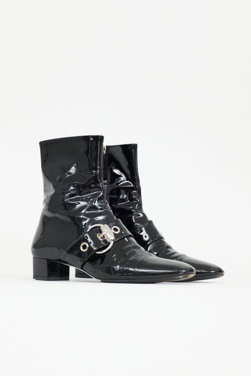 Gucci Vintage Patent Buckle Boot