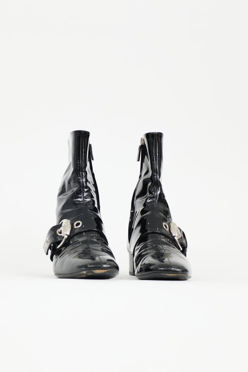 Gucci Vintage Patent Buckle Boot