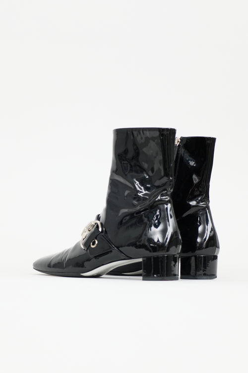 Gucci Vintage Patent Buckle Boot