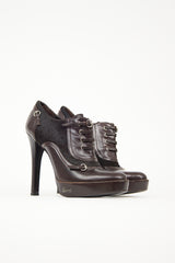 Gucci Leather & Hair Heeled Boot