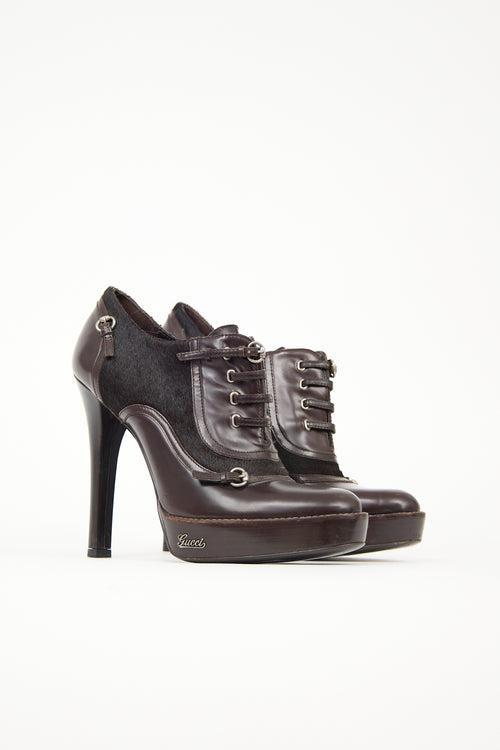 Gucci Leather & Hair Heeled Boot