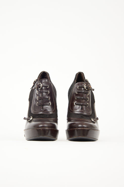 Gucci Leather & Hair Heeled Boot