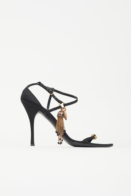 Gucci Vintage Satin Charm Sandal