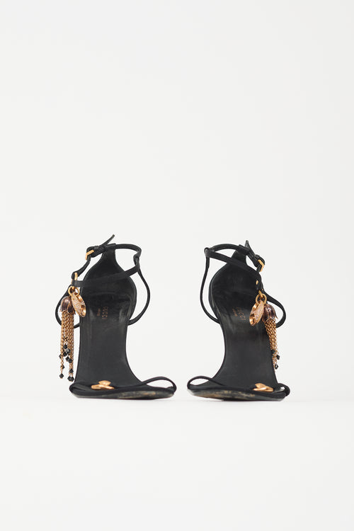 Gucci Vintage Satin Charm Sandal