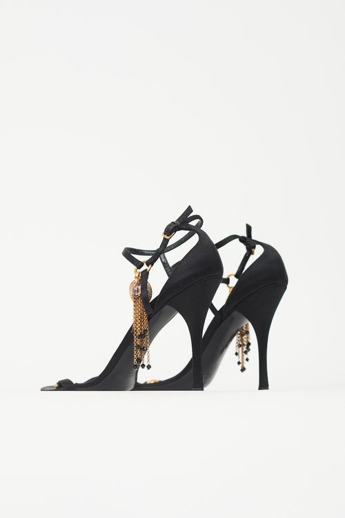 Gucci Vintage Satin Charm Sandal