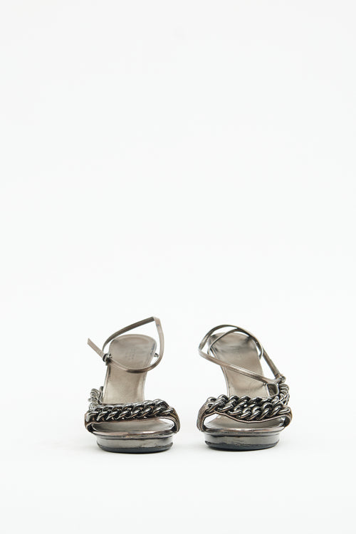 Gucci Silver Chain Strappy Sandal