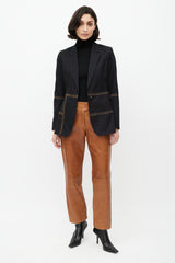 Gabriela Hearst Black & Brown Stitch Blazer