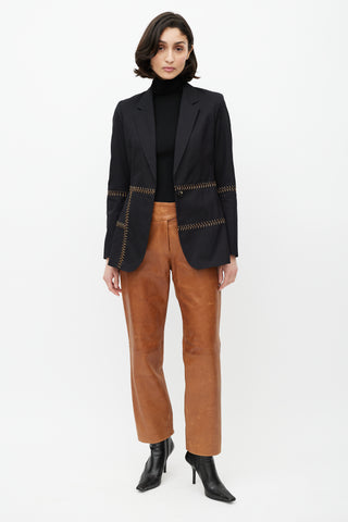 Gabriela Hearst Black & Brown Stitch Blazer