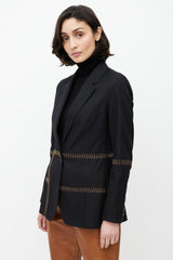 Gabriela Hearst Black & Brown Stitch Blazer
