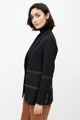 Gabriela Hearst Black & Brown Stitch Blazer