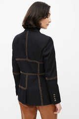 Gabriela Hearst Black & Brown Stitch Blazer