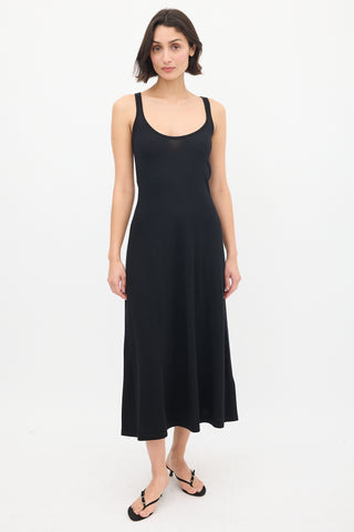 Gabriela Hearst Black Cashmere & Silk Midi Tank Dress