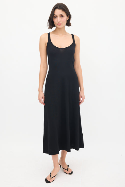 Gabriela Hearst Black Cashmere & Silk Midi Tank Dress