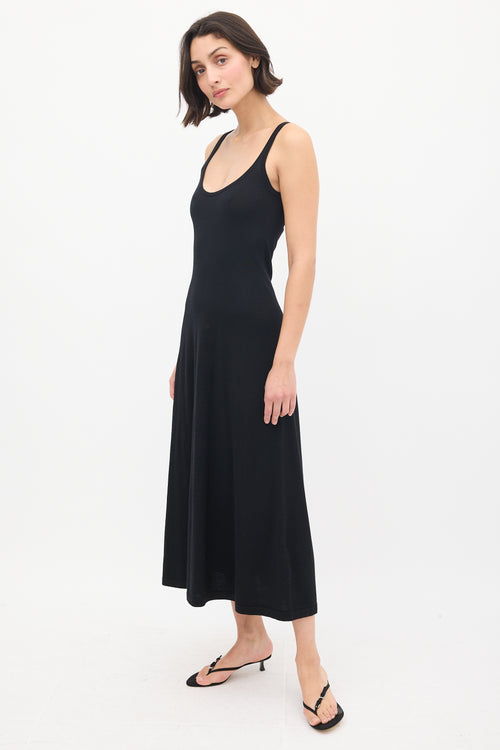 Gabriela Hearst Black Cashmere & Silk Midi Tank Dress