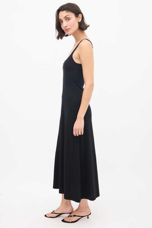 Gabriela Hearst Black Cashmere & Silk Midi Tank Dress