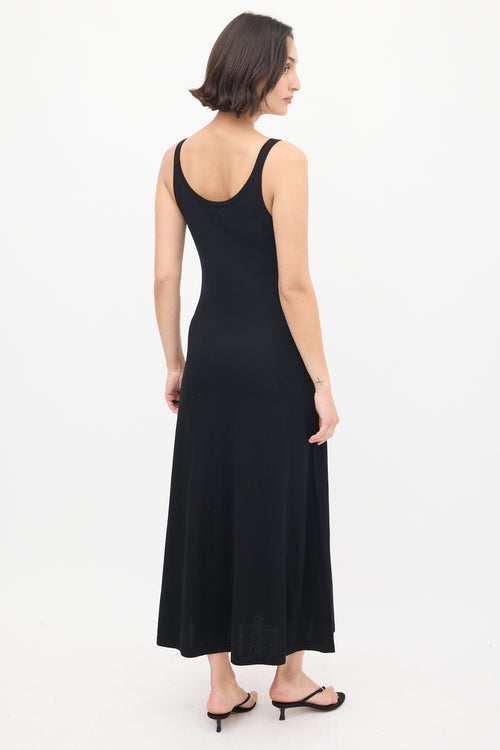 Gabriela Hearst Black Cashmere & Silk Midi Tank Dress