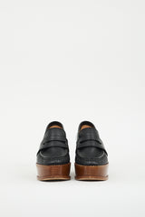 Gabriela Hearst Black Leather Augusta Heeled Loafer
