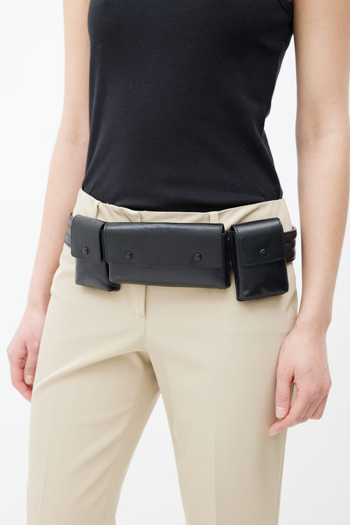 Gabriela Hearst Black Leather Utility Belt