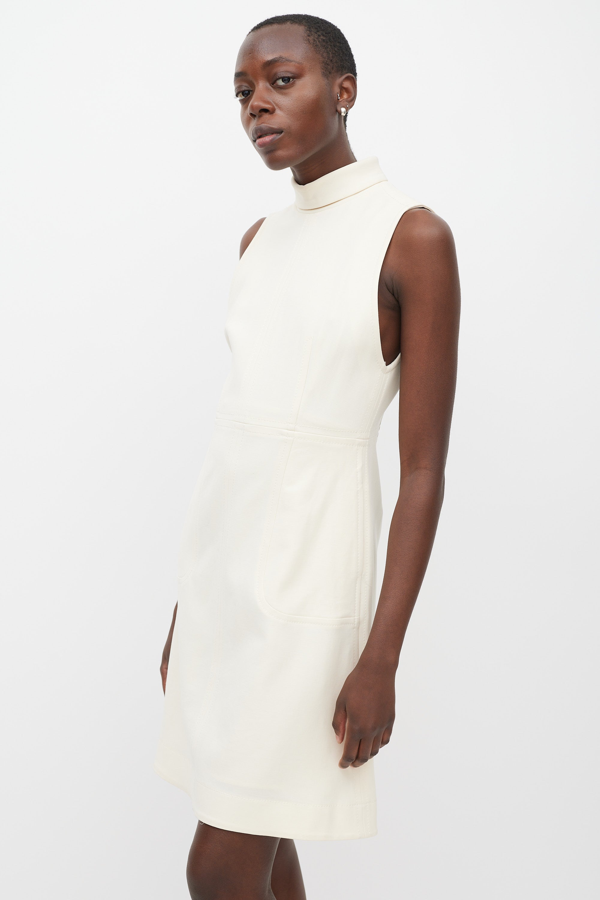 Gabriela Hearst // Cream Panelled Turtleneck Dress – VSP Consignment