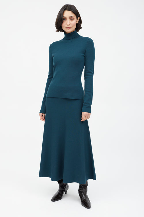 Gabriela Hearst Dark Green Cashmere Blend Skirt Set