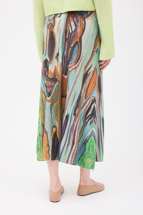 Gabriela Hearst FW 2022 Cashmere Abstract Print Skirt