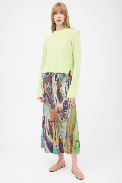 Gabriela Hearst FW 2022 Cashmere Abstract Print Skirt