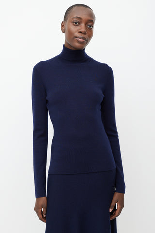 Gabriela Hearst Navy Wool Sweater & Skirt Set