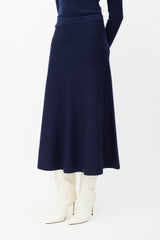Gabriela Hearst Navy Wool Sweater & Skirt Set