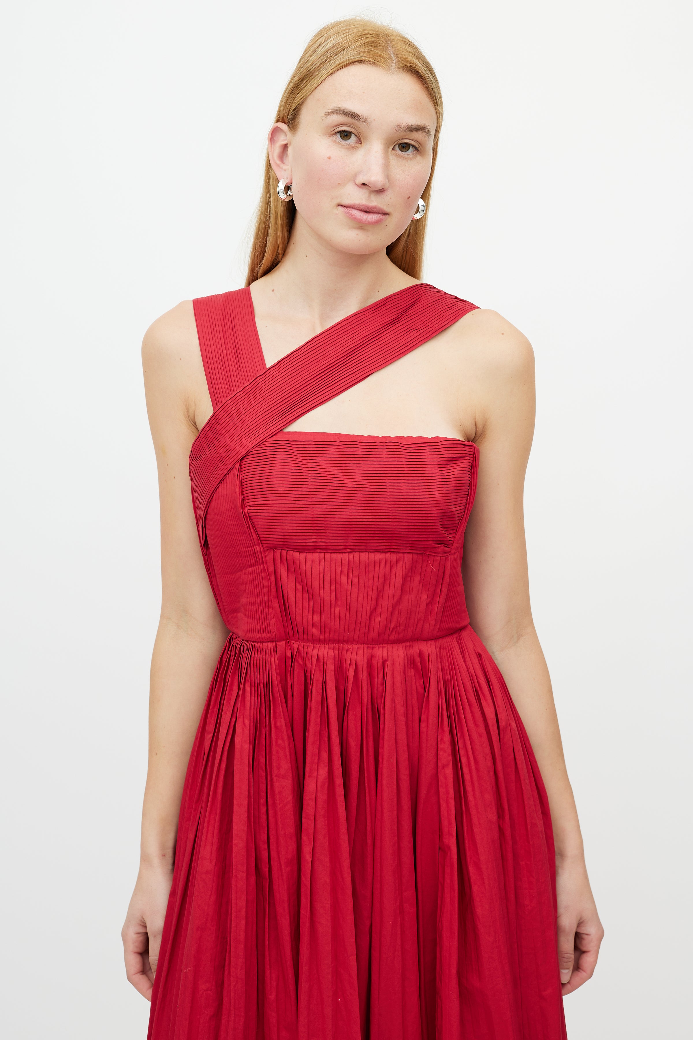 gabriela hearst dress Gabriela Hearst // Red Pleated Midi Dress – VSP Consignment
