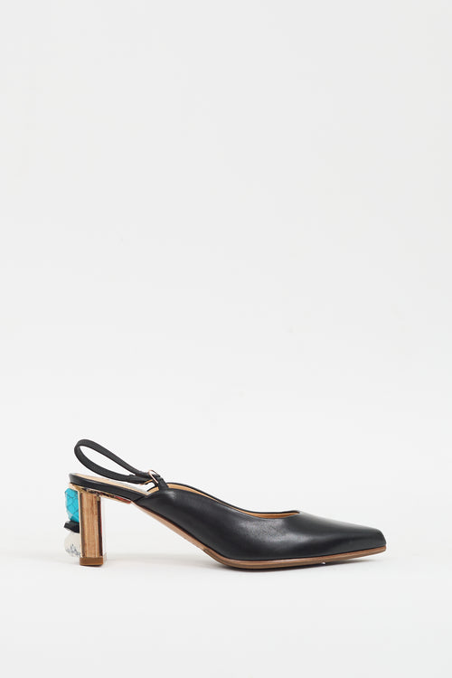 Gabriela Hearst Black & Multicolour Elisabeth Stone Embellished Heel