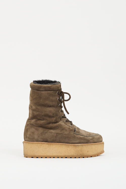 Gabriela Hearst Brown Suede & Shearling David Boot