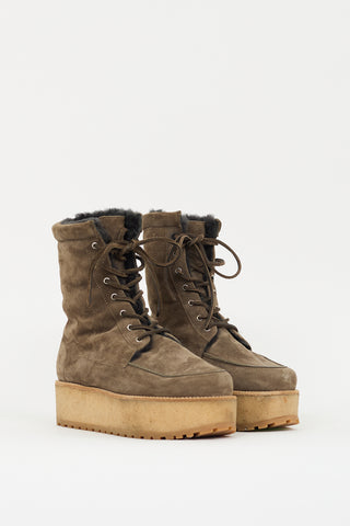 Gabriela Hearst Brown Suede & Shearling David Boot