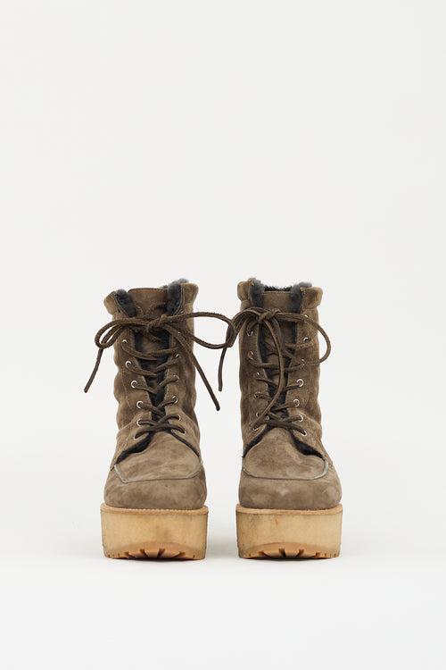 Gabriela Hearst Brown Suede & Shearling David Boot