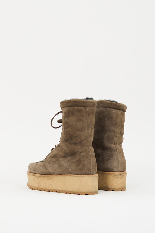 Gabriela Hearst Brown Suede & Shearling David Boot