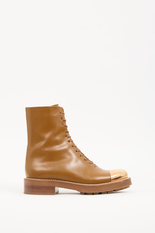 Gabriela Hearst Brown Leather Riccardo Cap Toe Boot