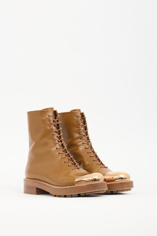 Gabriela Hearst Brown Leather Riccardo Cap Toe Boot