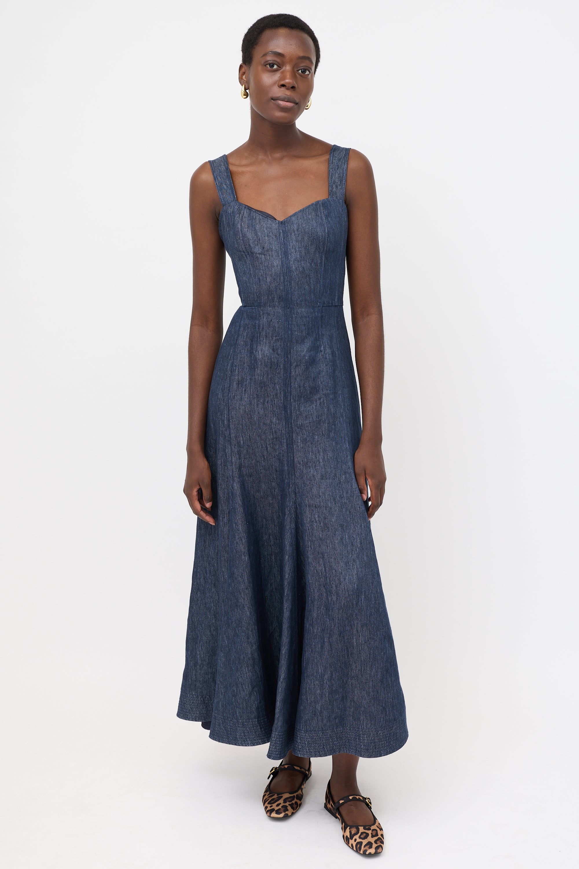 Gabriela Hearst // Linen Chambray Virginia Dress VSP Consignment Gabriela Hearst // Linen Chambray Virginia Dress VSP Consignment