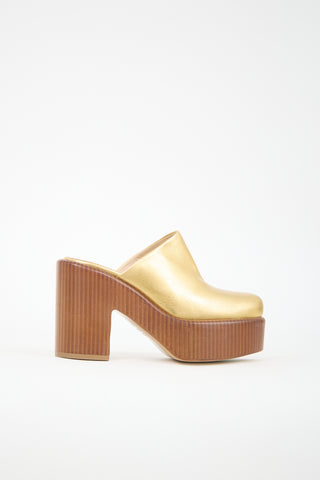 Gabriela Hearst Metallic Leather Platform Clog