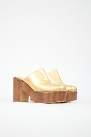 Gabriela Hearst Metallic Leather Platform Clog