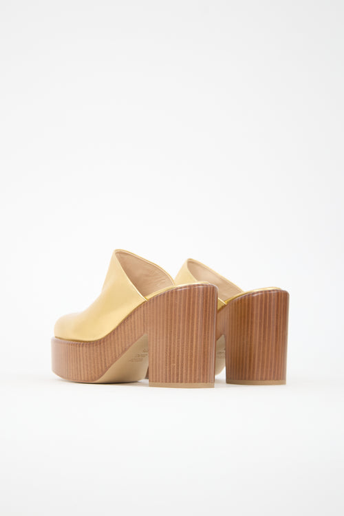 Gabriela Hearst Metallic Leather Platform Clog