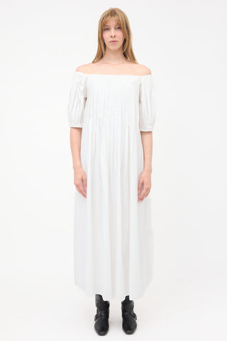 Gabriela Hearst Pleated Off Shoulder Dress